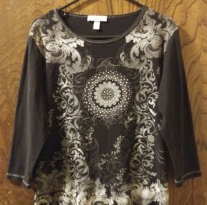 Black & white dressbarn quarter sleeve shirt